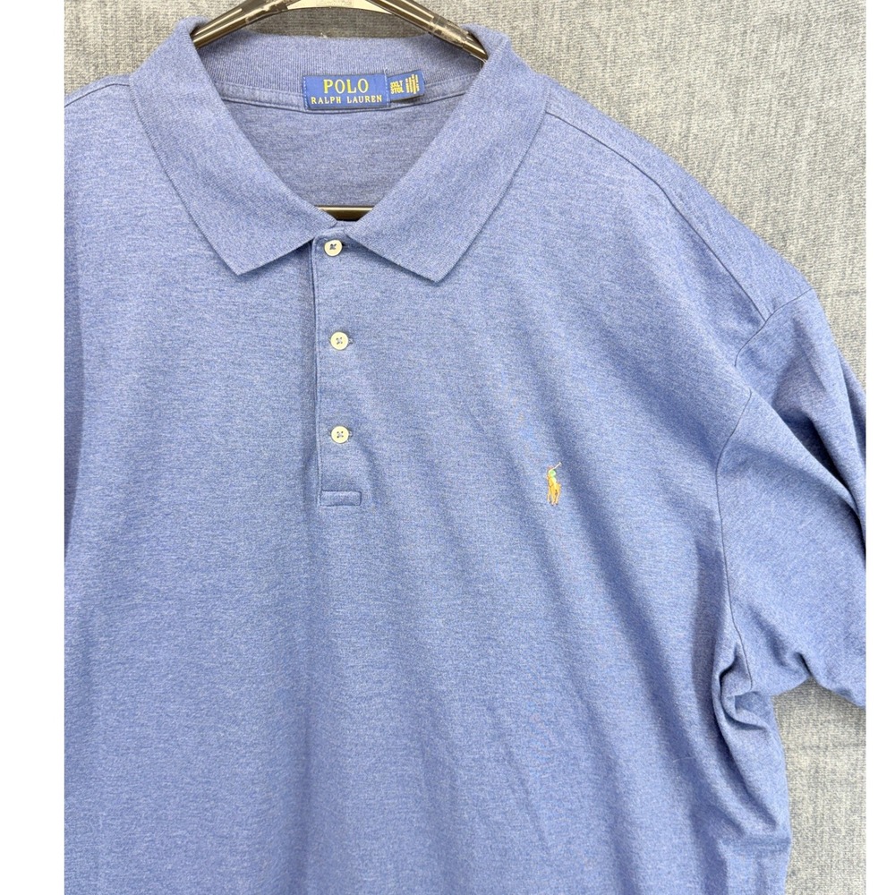 Polo Ralph Lauren Polo Shirt Mens 3XLT Blue Cotton Short Sleeve Big & Tall